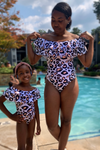 Leopard mommy and me swimsuit